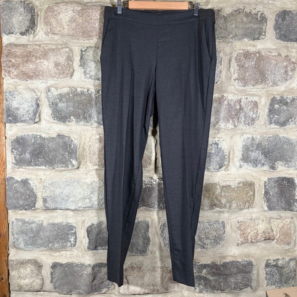Eileen Fisher Pants Woman's 10 Gray Wool Blend Dress Slacks Lightweight Office